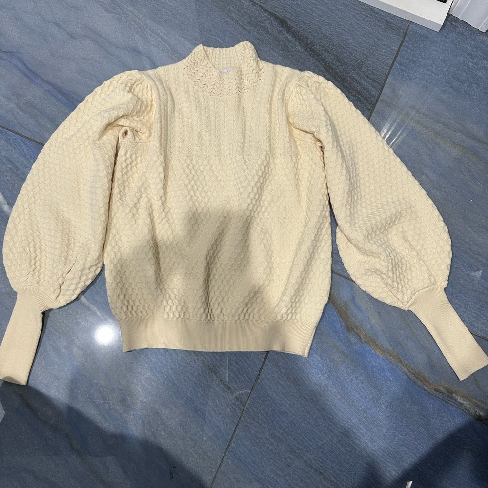 Cream Textured Women's Sweater